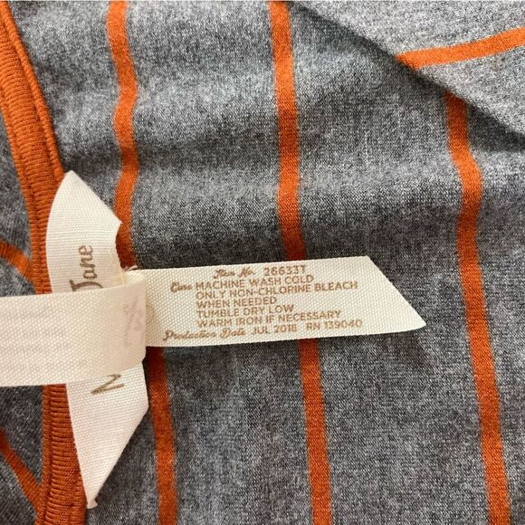 Matilda Jane Windsong Top M Gray Orange Striped Boho Tunic Casual Shirt - Picture 5 of 8